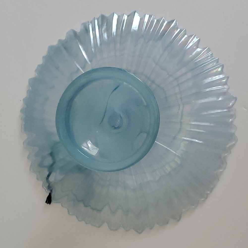 Carnival Glass Pedestal Cake Dish Made in Turkey - Picture 5 of 10